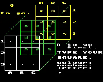 3D OXO (19xx)(Wilson, J.R.)[OXO] screen shot game playing
